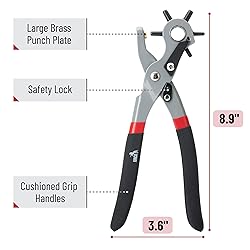 UNCO Leather Hole Punch Tool - Multi Size Punch for