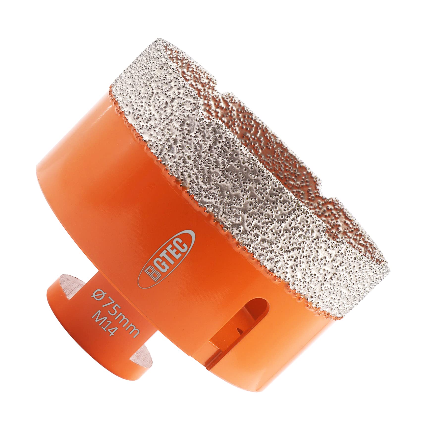 BGTEC Diamond Drill Bit Tile Hole Saw 75mm with M14 Thread for Porcelain Ceramic Tile Granite Marble Masonry Granite Stone Vacuum Brazed Bit 60mm Length