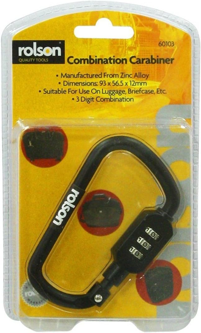 Rolson 3 Digit Combination Carabiner Lock For Luggage Briefcase Travel