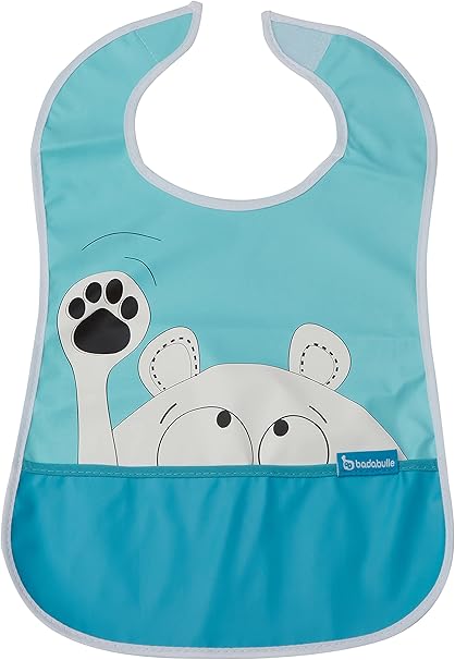 Badabulle Bavoir Plastifie Avec Grande Poche Etanche Pour Bebe Bleu Amazon Fr Vetements Et Accessoires