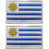 EmWoot 2PCS Uruguay Flag Patches Embroidered Morale Patch Hook and Loop | Tactical Military Patch,Versatile Tactical Attachment,Applique Fastener,3&times;2 inches