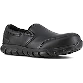 Reebok Work Mens Sublite Cushion Composite Toe ESD Slip On Work Safety Shoes Casual - Black