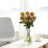 Tifuly 12 Pcs Artificial Roses 19.68in Silk Single Stem Bouquet Black Red view 2