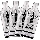 [UPGRADED PROTECTION] 4 Set (8 pcs) Reusable Wine Bags for Travel, Wine Travel Protector, Bottle Travel Sleeve Case For Airplane, Car, Cruise, TRIPLE Protection Luggage Leak-Proof Safety Impact Resist