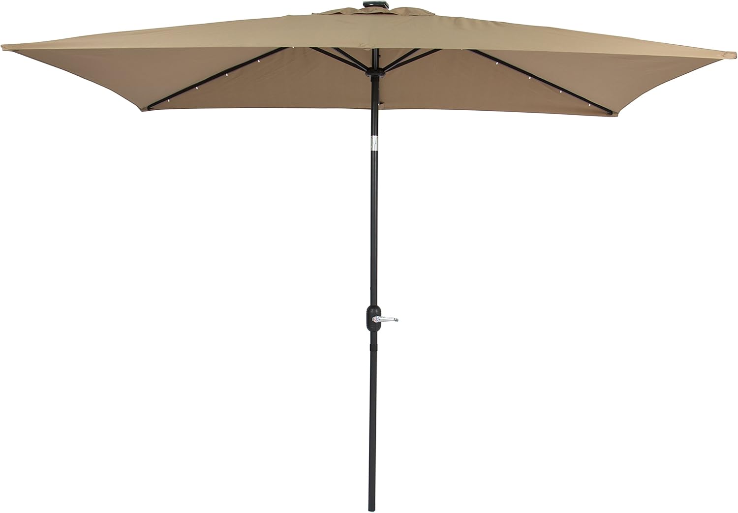Umbrellas Yescom 10x6 5ft Outdoor Rectangular Solar Powered Led Lighted Patio Umbrella Table Market Umbrella With Crank Chocolate Patio Lawn Garden Umbrellas Shade