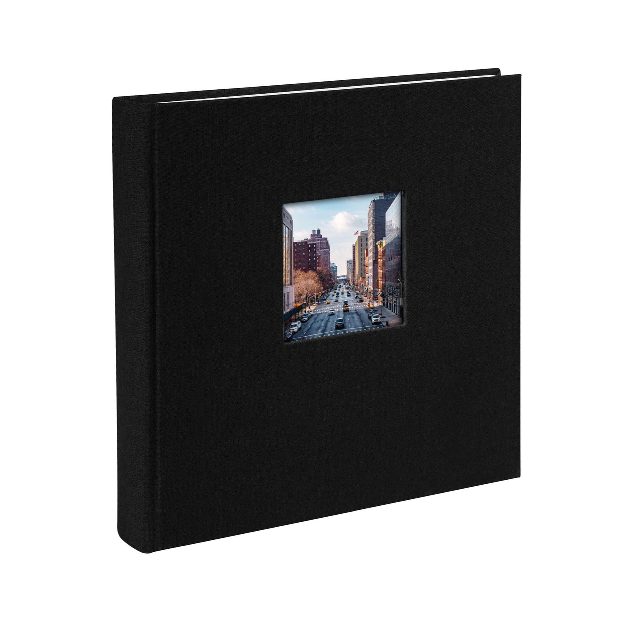 Goldbuch photo album with cut-out, Bella Vista, 25 x 25 cm, 60 white pages with glassine dividers, linen, black, 24897