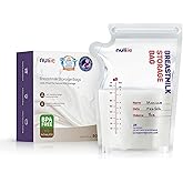 Nuliie 80 Pcs Breastmilk Storage Bags, 8 OZ Breast Milk Storing Bags, BPA Free, Milk Storage Bags with Pour Spout for Breastfeeding, Self-Standing Bag, Space Saving Flat Profile