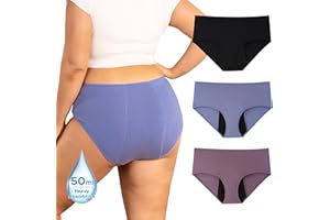INNERSY Women's Plus Size Period Underwear XL-5XL Heavy Flow Leakproof Menstrual Panties 3-Pack