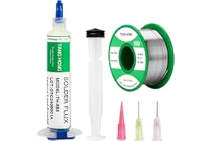 TANG HONG TH-558 Solder Flux and Solder Wire Kit,10CC No Clean Solder Flux (1 PACK), 50g Lead Free Rosin Core Solder (1 PACK)