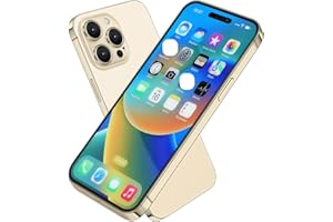 MEARAR Dummy Fake Prop Phone Compatible with iPhone 14 Pro - Non-Working Store Display - Kids Pretend Play Phone That Looks Real - Gold Home Screen