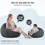 Nobildonna Extra Large Bean Bag Chair Cover for Kids & Adults - Black Gray view 7
