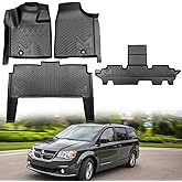 TPE Automotive Floor Mats Custom for 2011-2021 Dodge Grand Caravan 7 Seats/ 08-16 Town & Country, All Weather Protection Waterproof Floor Liner Front & Rear Row Full Set Car Mats