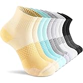 CS CELERSPORT 5 Pairs Women's Ankle Socks Running Athletic Sport Socks with Cushion
