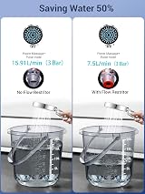 YEAUPE Shower Head High Pressure Filter 6 Modes G1/2 Connector view 8