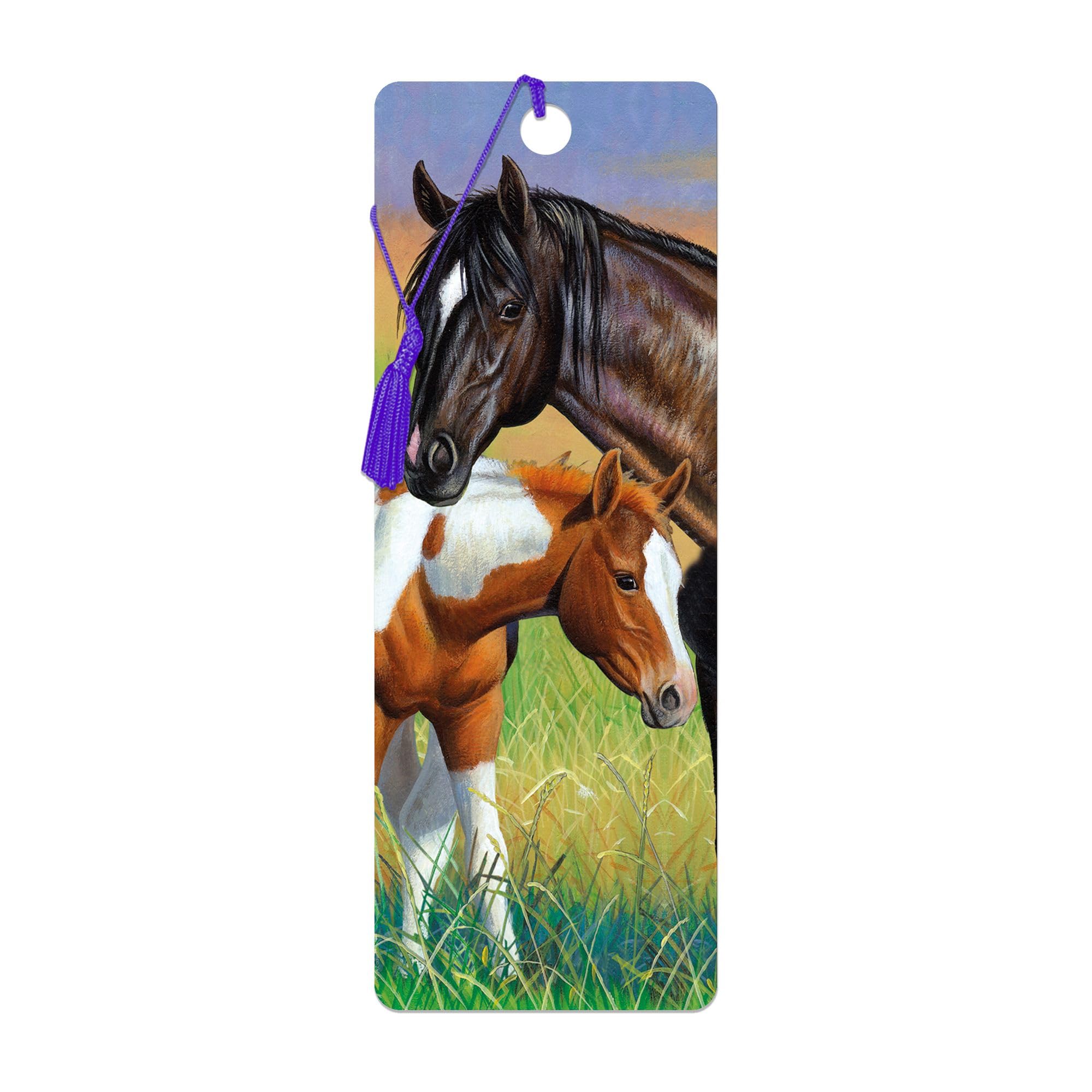 3D LiveLife Bookmark - Mare & Foal from Deluxebase. Cute Lenticular Horse Page Marker. Animal Themed Accessories for Book Lovers. Small Gifts for Men, Women, Writers and Teachers.