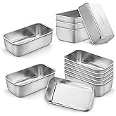 LIANYU 12 Pack Mini Loaf Pan for Baking Bread, 6.3 x 3.5 Inch Stainless Steel Small Bread Loaf Pan for Homemade Meatloaf, Tin Loaf Baking Pan Perfect for Banana Sourdough Sandwich, Dishwasher Safe