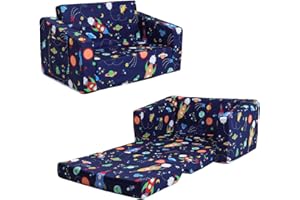 Folding Kids Couch Toddler Chair 2 in 1, Convertible Sofa to Lounger for Children, Kids Sofa Bed Couch for Bedroom Playroom L