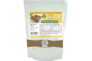 LC FOODS Low Carb Lemon Poppy Seed Muffins (4 Pack) | 1.5 Net Carbs | No Preservatives | No Artificial Sweeteners | Sugar Free | Fresh Baked (10.6 Oz)