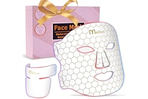 Red Light for Face Set, Led Mask Spectrum Mask 850nm and Red Light 630nm, 460nm, 4 Gears Energy Adjustment (White）