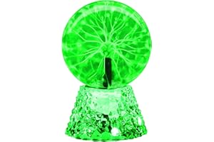 BO TOYS AND GIFTS Plasma Ball, RAYWER 6 inch Touch & Sound Sensitive Plasma Globe, Nebula Novelty Lamp, Christmas, Party, Gift, Decoration (Green)