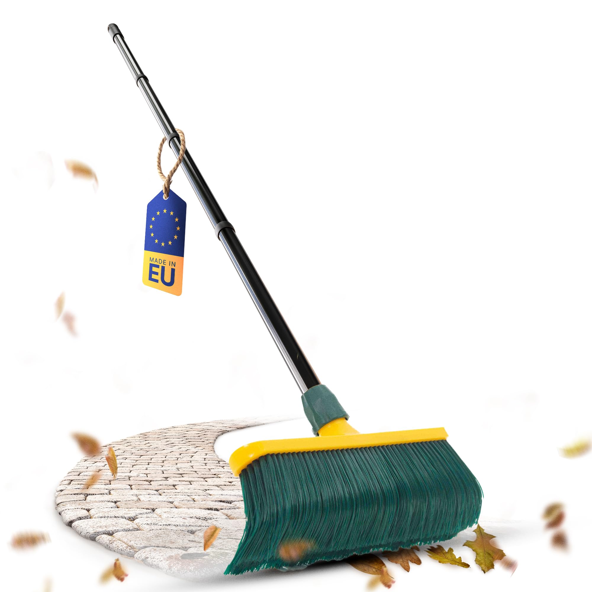 Novaliv Premium Claw Brush with Handle 40 cm, Special Broom Curved Bristles Plastic Head – Ideal as a Garden Broom, Scratching Broom, Artificial Grass Broom, Ideal for Camping, Street Brooms