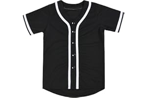 Repawu Kids Baseball Jersey Button Down Hip Hop Personalized Sport T Shirts Tops Baseball Shirt for Boys Girls Toddler 2T-12Y