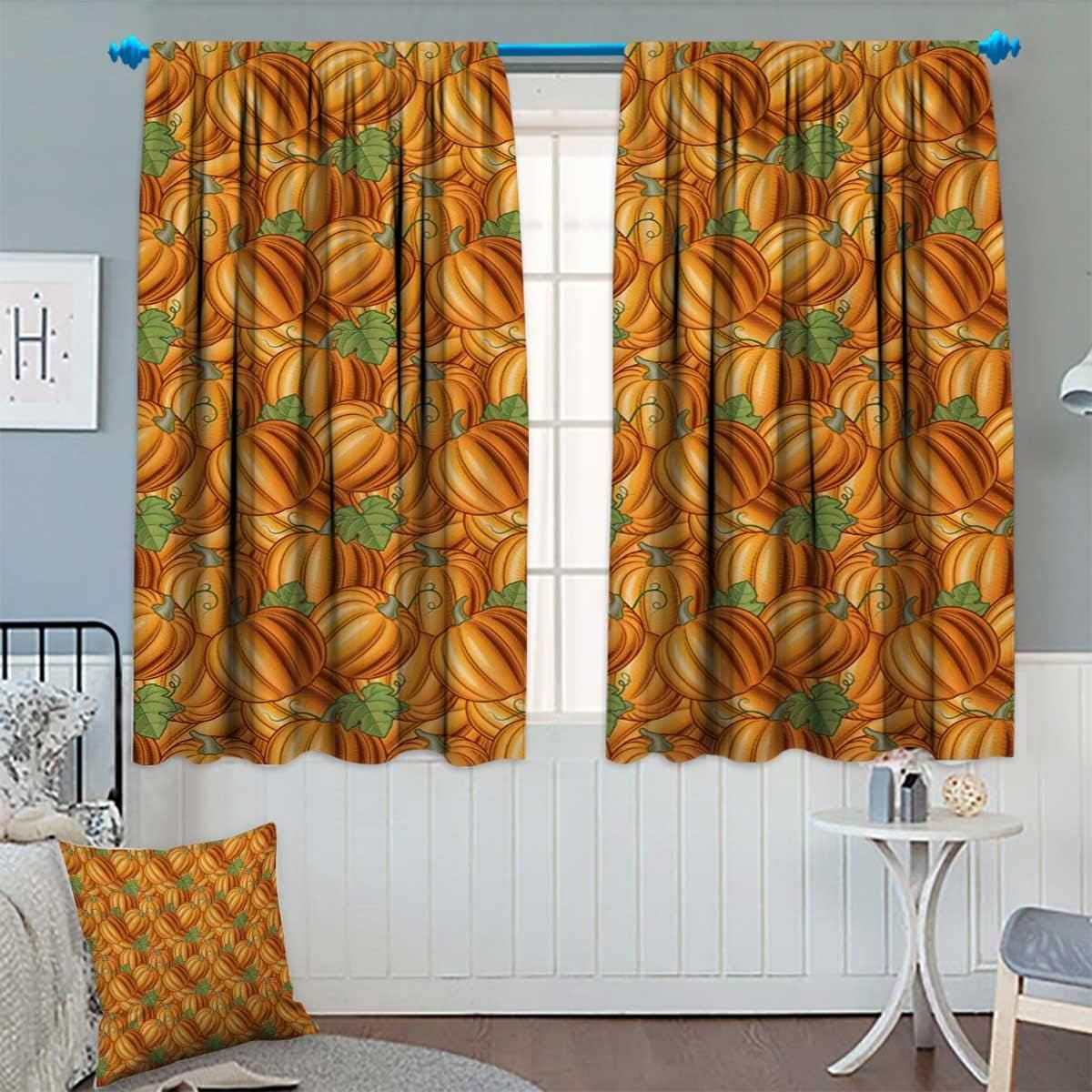Anhounine Harvest,Blackout Curtain,Pumpkins in a Vibrant Colored ...