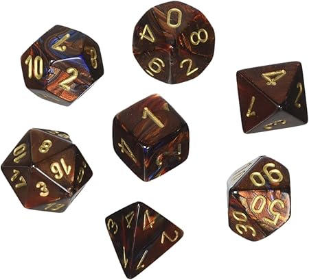 Chessex CHX27419 Dice-Scarab Blue Blood/Gold Set