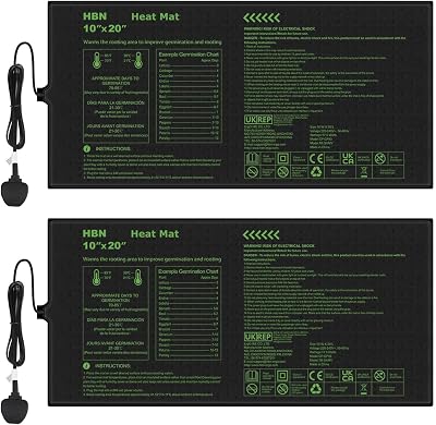 HBN Durable Seedling Heat Mat 10x20 Waterproof 17.5W 230-240V (2pc)