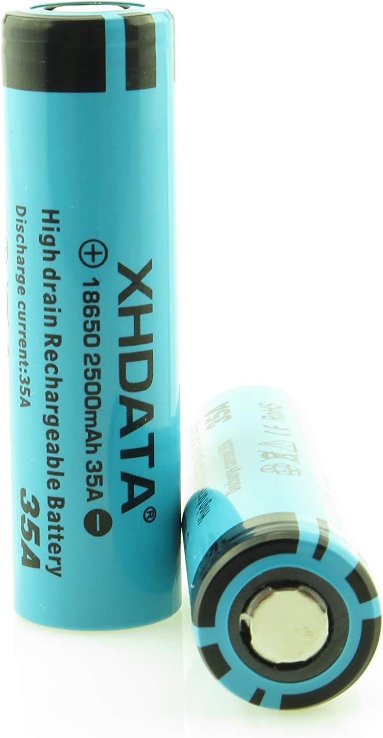XHDATA 3.7V 2500mAh High Capacity Rechargeable Environmental Flat Top Li- ion Battery Used on Torch Radio/Portable Devices [2500mAh2]