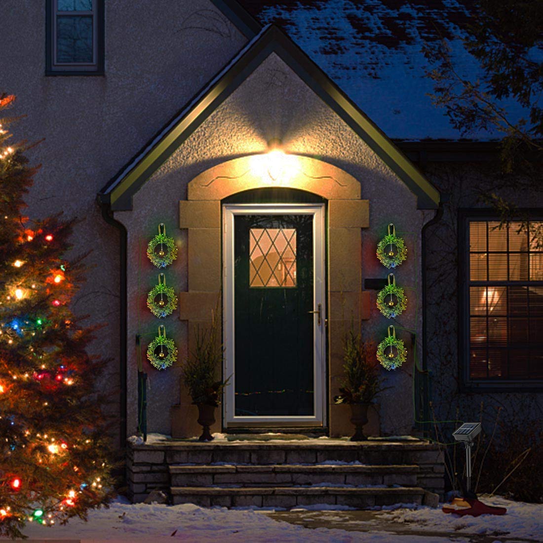 DOLUCKY LED String Lights, Outdoor Waterproof Wreaths Christmas Lights, Decorative Multicolor Battery Powered LED Fairy Lights for Indoor Wedding Party Windows Fence Gardens Homes(2 Packs)