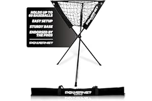 PowerNet Baseball Softball Portable Ball Caddy, Holds Bucket of Baseballs, Softballs, Tennis Balls, Use During Batting Practice Training and Drills