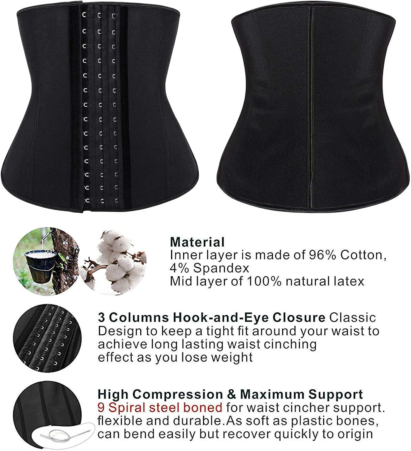 SHAPERX Women's Sports Latex Waist Trainer Corsets Cincher Weight Loss Hourglass Shaper Girdle at  Women’s Clothing store