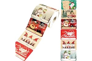 UDTAATO 400-Count Large Christmas Gift Tag Stickers, Kraft Self-Adhesive Christmas Labels, Xmas to and from Name Tags for Women Men Kids Wrapping Paper Envelopes Present Holiday Decoration(3 x2 inch)