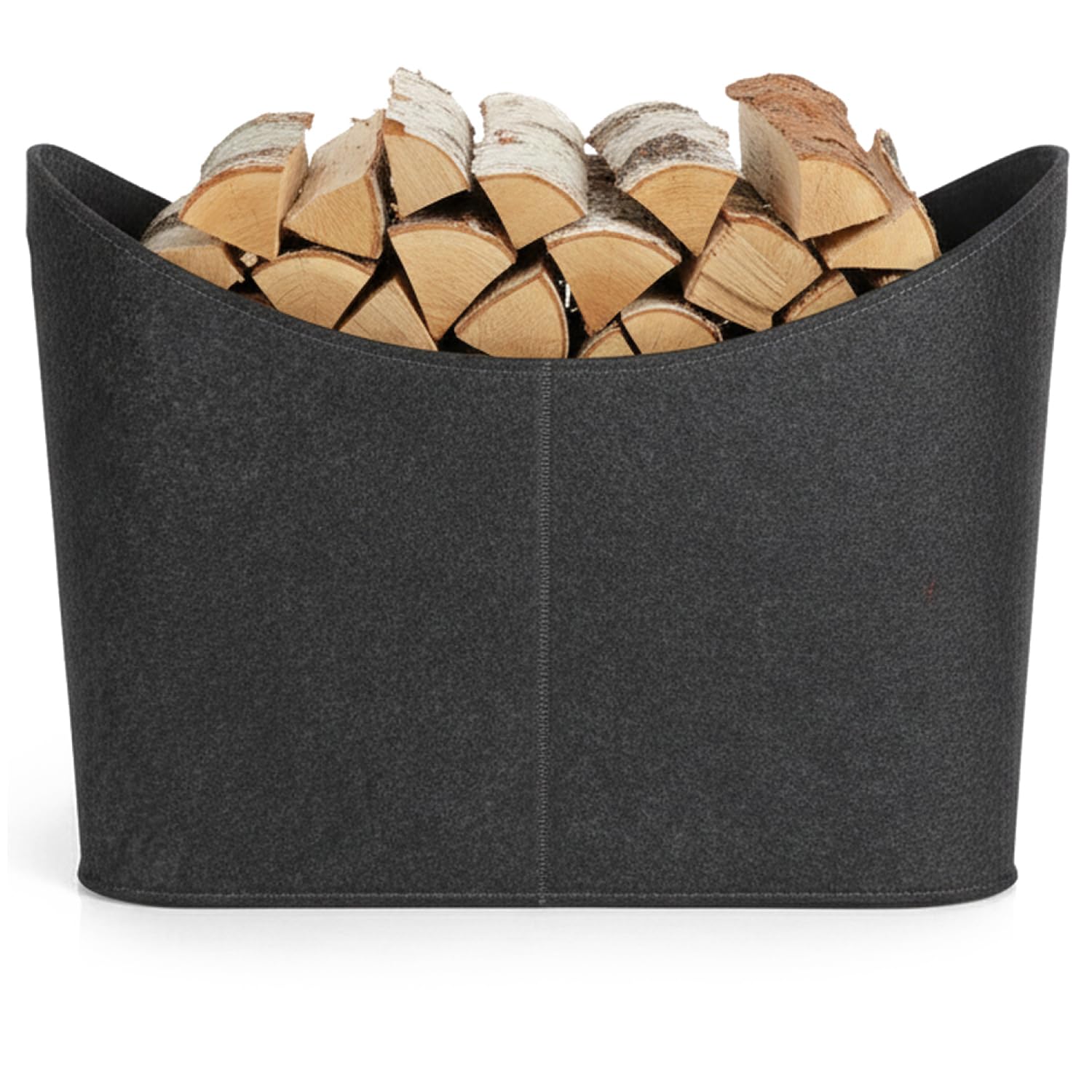 COM-FOUR® felt bag xxl for shopping, newspapers, paper, toys, picnics or the beach, robust made of thick felt, perfect firewood bag for firewood (01 piece anthracite 54x30cm)