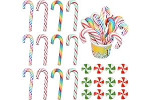 Gorvalin 60 Pcs Fake Christmas Candy Charms for Christmas Crafts Making, Xmas Clay Candy Cane Beads for Phone Case Photo Frame Party DIY Accessories Decorations