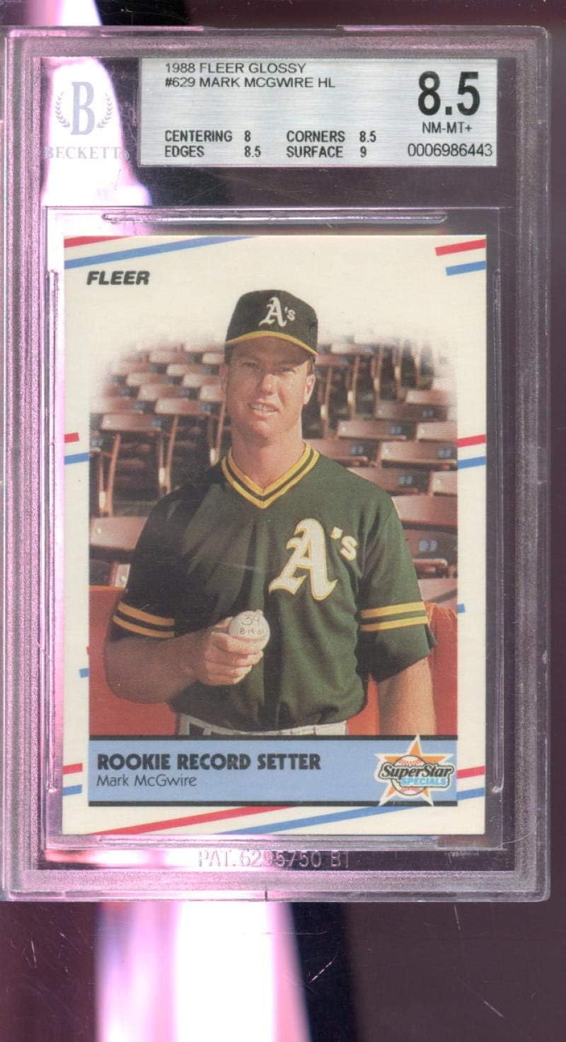 1988 Fleer Glossy 629 Mark McGwire Rookie Record Setter