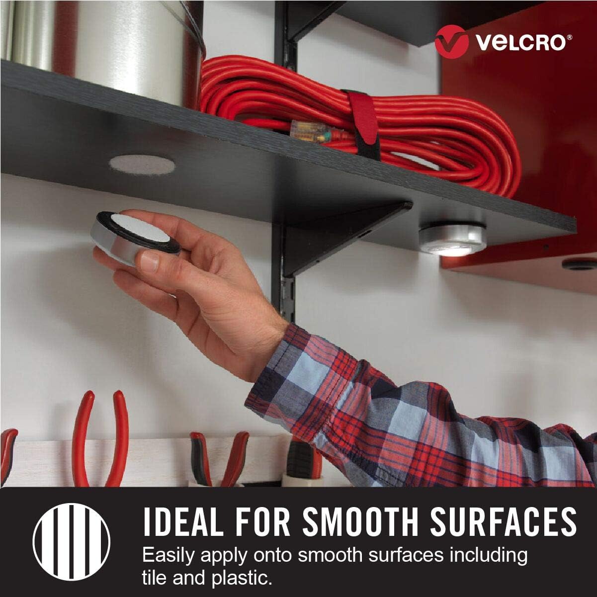 VELCRO Brand Heavy Duty Tape with Adhesive | 15 Ft x 2 In | Holds 10 lbs, Black | Industrial Strength Roll, Cut Strips to Length | Strong Hold for Indoor or Outdoor Use : Mounting Tapes : Office Products