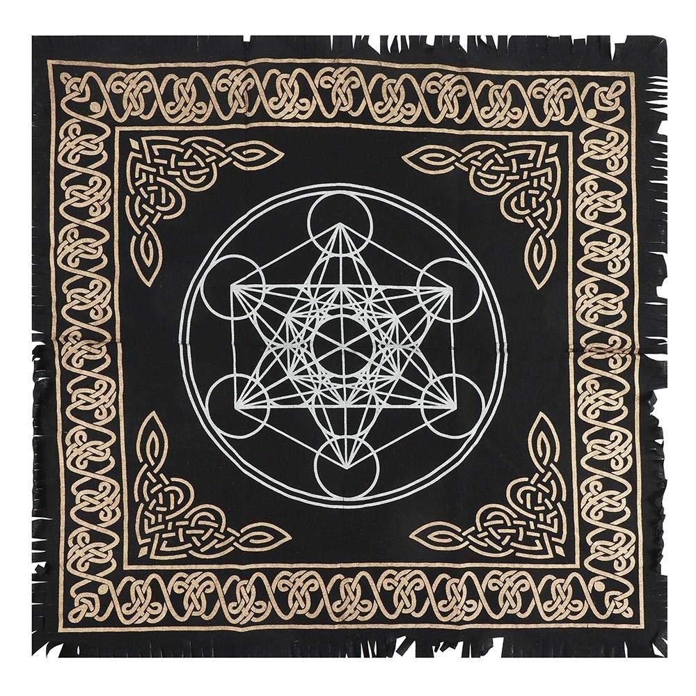 Altar Cloth | Black | Metatrons Cube | H60cm X W60cm X D0.1cm | pack of 1