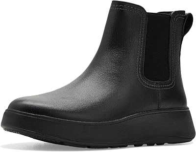 Stivaletti Chelsea da donna in pelle martellata con cuciture F-Mode, Nero, 36 EU