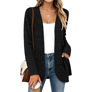 WIHOLL Womens Cardigan Sweaters Open Front Early Fall Casual | Fall Sweaters for Women,Teacher Outfits,Soft Warm Lightweight