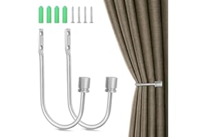 Curtain Holdbacks, Curtain Tiebacks Hooks, Heavy Duty Drapery Hooks for Drapes, Wall Mounted Curtain Tiebacks Holders for Hom