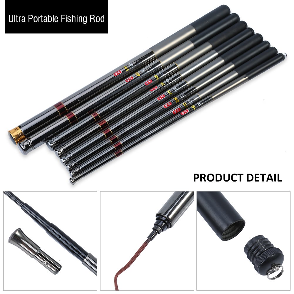 3 0m 釣り竿 Alomejor B07jpdgnlb 伸縮 釣り竿 ハードフィッシングギア 淡水キャスティング カーボンファイバー 超軽量 ロッド竿 人気定番の