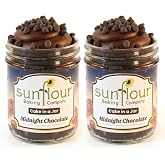 Sunflour Baking Company Gourmet Cake in a Jar (Midnight Chocolate, 2 Pack) | Moist Hand-Layered Cakes with Buttercream Frosting | Gourmet Food &amp; Dessert Gifts | Bakery Fresh Birthday Cake | Mug Cakes