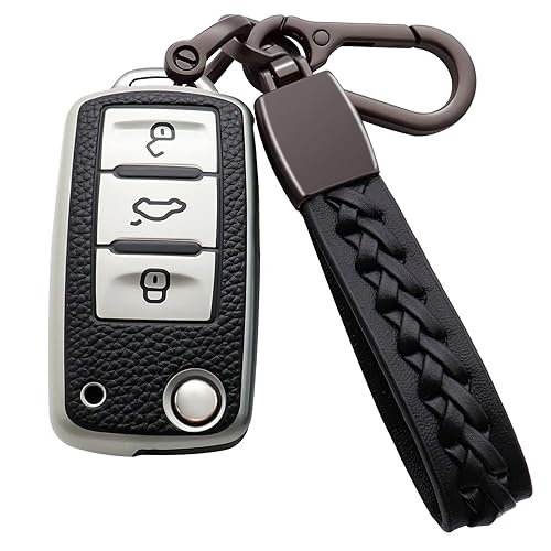 Syodiesn for VW Key Fob Cover Premium Soft TPU with Keychain Key