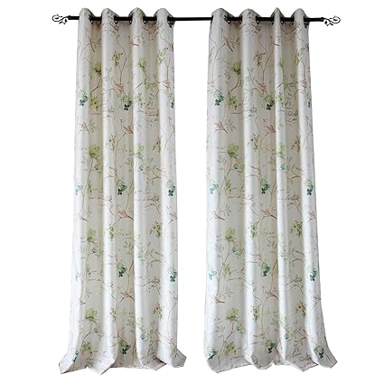 Amazon Com Flower Curtains And Drapes Robin Bird Anady 2 Panel