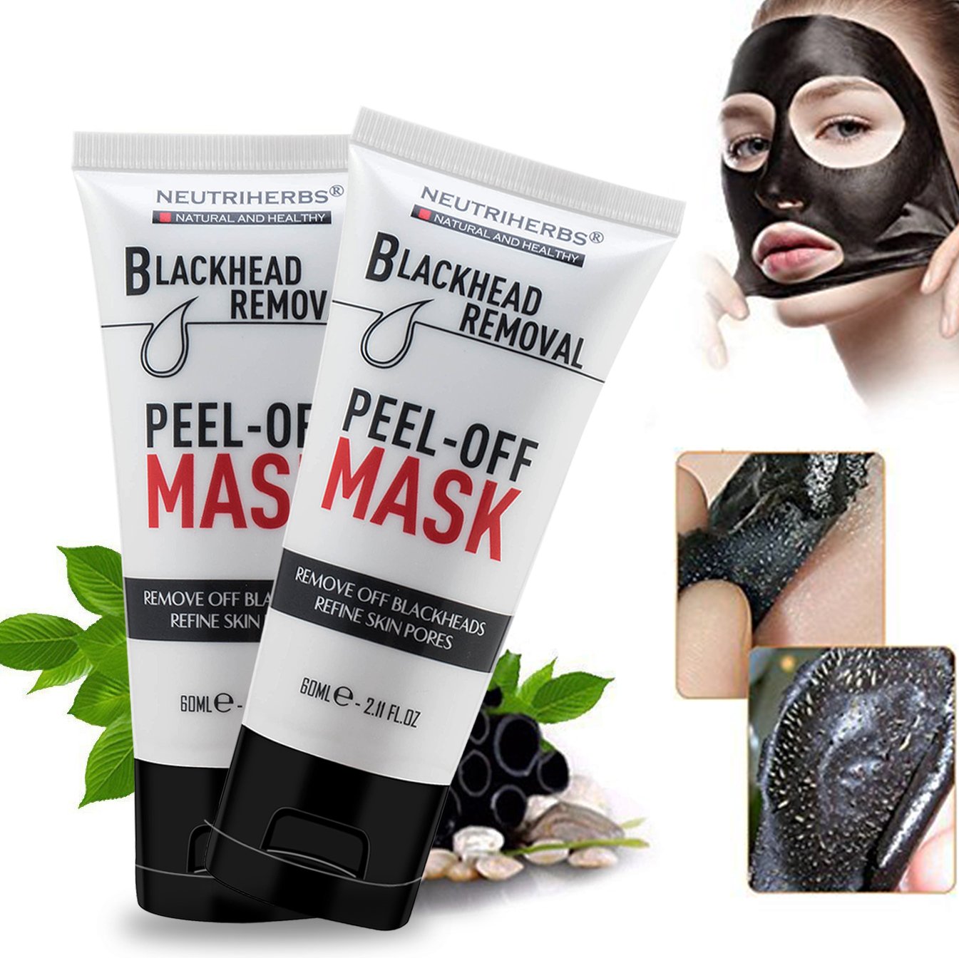 Blackhead Remover Mask & Black Face Mask-Deep Cleansing Purifying Face Peel Off Mask 60ml