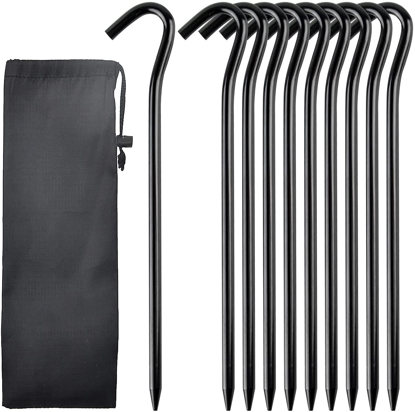 LATRAT Pack of 10 Tent Pegs 18 cm Tent Pegs Metal Aluminium Camping Pegs for Tent Pegs Stable Sand Pegs Garden Stakes Nails Ideal for Camping Tent