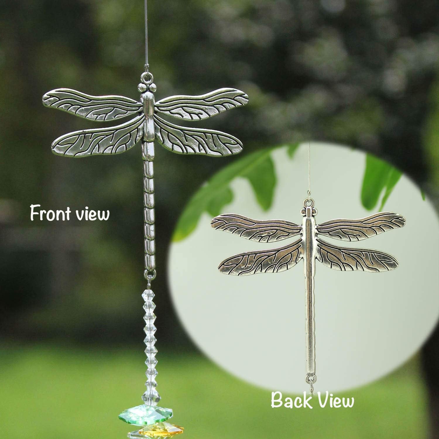 Rosleanny Crystal Garden Suncatcher Hanging Crystals Ornament for Window Rainbow Maker Prisms Home Decor Gift Boxed Sun Catcher Gift Idea for Mom Friends Grandma, Dragonfly : Garden & Outdoor