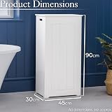 CHRISTOW White Laundry Box Wooden Bathroom Storage Cabinet 90cm H view 2